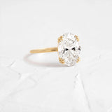 Oval Cut Hidden Accent Moissanite Engagement Ring