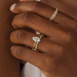 Solitaire Pear Cut Moissanite Engagement Ring