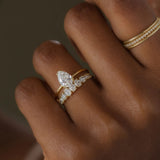 Oval & Round Cut Moissanite Half Eternity Band