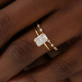 Radiant Cut Solitaire Moissanite Engagement Ring