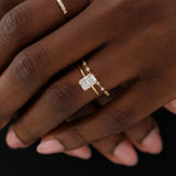 Radiant Cut Double Claw Prong Solitaire Moissanite Ring