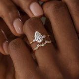 Pear Cut Vintage Colorless Moissanite Engagement Ring