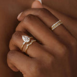 Pear Cut Vintage Colorless Moissanite Engagement Ring