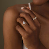 Pear Cut Vintage Colorless Moissanite Engagement Ring