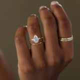 Pear Cut Vintage Colorless Moissanite Engagement Ring