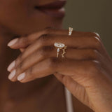 Oval Cut Moissanite Multi Stone Engagement Ring