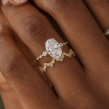 Oval Cut Moissanite Multi Stone Engagement Ring