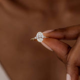 Oval Cut Moissanite Multi Stone Engagement Ring