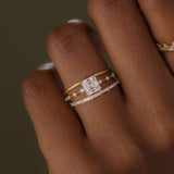 Asscher Cut Moissanite Cluster D Color Engagement Ring