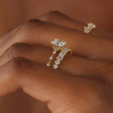 Asscher Cut Moissanite Cluster D Color Engagement Ring