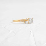 Moissanite VVS1 Vintage Asscher Cut Engagement Ring