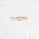 Round Cut Moissanite Curved Eternity Wedding Band