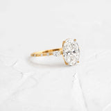 Oval Cut Moissanite Multi Stone Engagement Ring