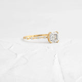 Asscher Cut Moissanite Cluster D Color Engagement Ring