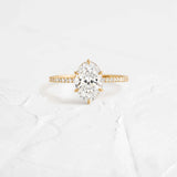 Oval Cut Pave Set Moissanite Engagement Ring