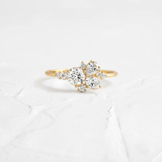 Multi Stone Custer Moisssanite Engagement Ring
