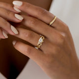 Moissanite VVS1 Vintage Asscher Cut Engagement Ring