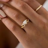 Moissanite VVS1 Vintage Asscher Cut Engagement Ring