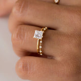 Moissanite Princess Cut Solitaire Engagement Ring