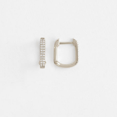 Colorless Moissanite Round Cut Hoop Earring For Women