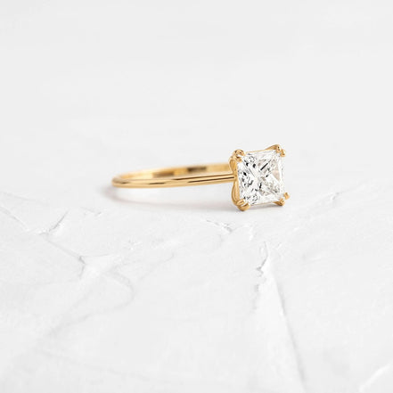 Moissanite Princess Cut Solitaire Engagement Ring