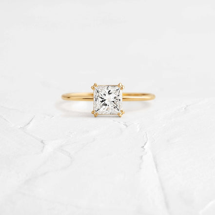 Moissanite Princess Cut Solitaire Engagement Ring