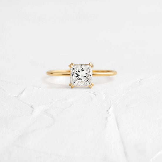 Moissanite Princess Cut Solitaire Engagement Ring