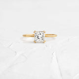 Moissanite Princess Cut Solitaire Engagement Ring