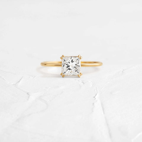 Moissanite Princess Cut Solitaire Engagement Ring