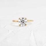 Solitaire Round Cut Moissanite D Color Engagement Ring