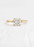 Moissanite Asscher Cut Solitaire Wedding Ring
