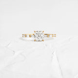 Cushion Cut Fluency D Color Moissanite Wedding Ring