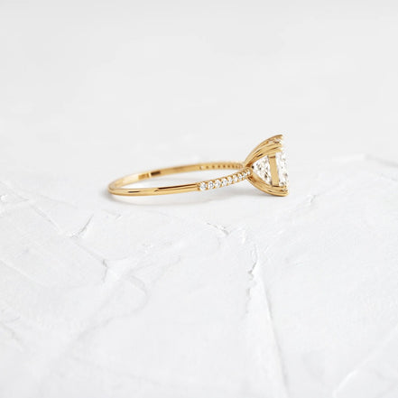 Princess Cut Pave Set Moissanite Engagement Ring