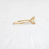 Princess Cut Pave Set Moissanite Engagement Ring