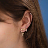Colorless Moissanite Round Cut Hoop Earring For Women