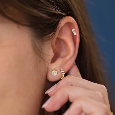 Round Cut D Color Moissanite Stud Earring For Women