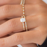 Cushion Cut Fluency D Color Moissanite Wedding Ring