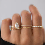 Colorless Moissanite Marquise Cut Solitaire Ring