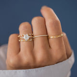 VVS1 Cushion Cut Five Stone Moissanite Proposal Ring