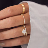 VVS1 Cushion Cut Five Stone Moissanite Proposal Ring