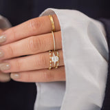 VVS1 Cushion Cut Five Stone Moissanite Proposal Ring