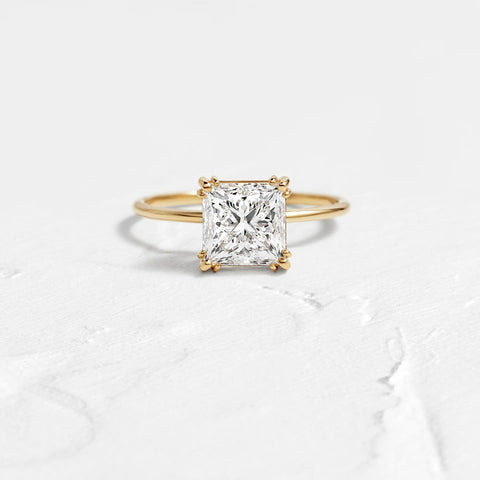 Moissanite Princess Cut Solitaire Engagement Ring