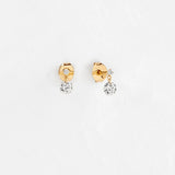 D Color Moissanite Round Cut Stud Push Back Earring