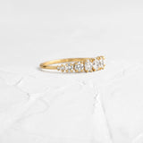 Oval & Round Cut Moissanite Half Eternity Band