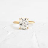 Cushion Cut Solitaire Moissanite Engagement Ring