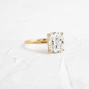 Cushion Cut Solitaire Moissanite Engagement Ring