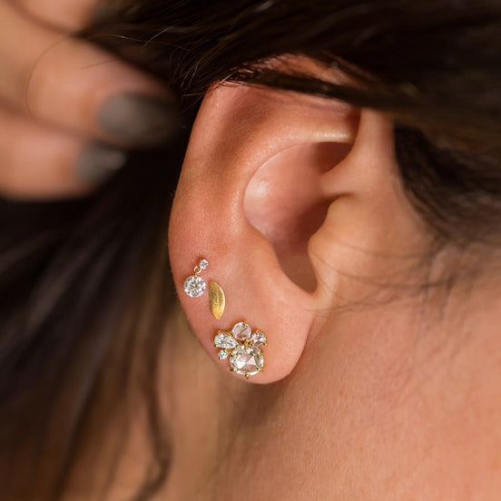 D Color Moissanite Round Cut Stud Push Back Earring