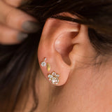 D Color Moissanite Round Cut Stud Push Back Earring