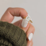 Solitaire Cushion Cut Side Accent Moissanite Engagement Ring
