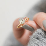 Solitaire Round Cut Moissanite Engagement Ring